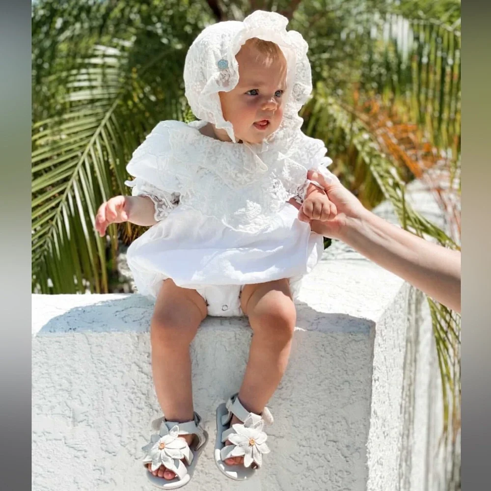 Petite Maison Kids Katherine Embroidered Linen Romper